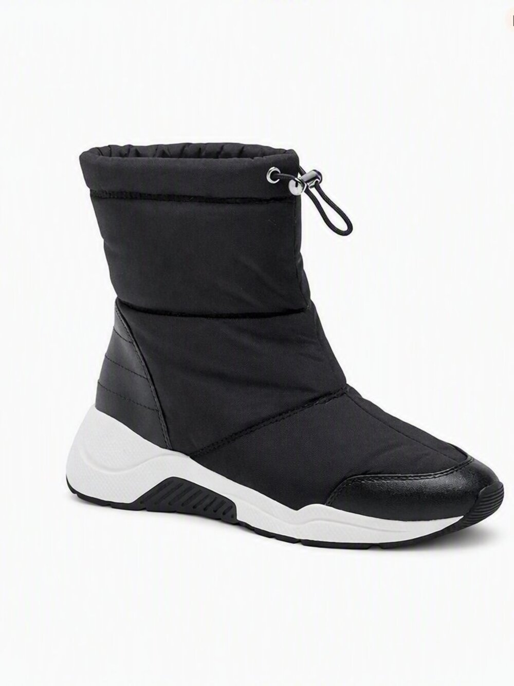 Linea Paolo Black Quilted Winter Boot Sneaker Hybrid Waterproof Warm Drawstring